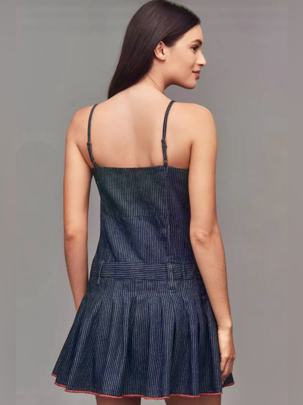 NWT Pilcro by Anthropologie Sleeveless Pleated Denim Romper - Picture 3 of 14